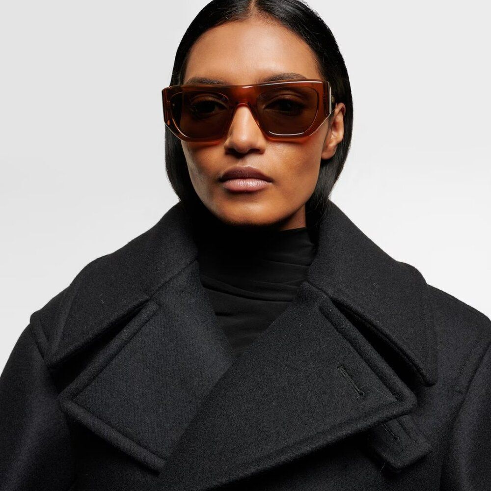 NEW Saint Laurent SL740 002 Brown Havana Square Unisex Sunglasses
